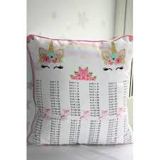 Unicorn Times Tables Pillows Times Tables Multiplications