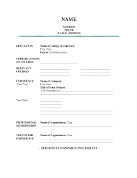 Resume Empty Format Simple Free Printable Fill In The Blank Resume