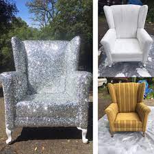 Hi guys, it's cecily from ceci bean back with another round up of great projects from the blogosphere. Diy Chair Makeover Glam Style Painted The Chair With Semi Gloss Exterior Paint Then Used Modge Podge And Home Decor Furniture Makeover Diy Chair Makeover