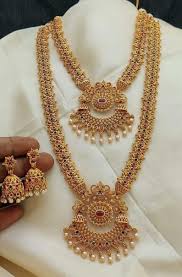 south indian temple jewelry matte gold