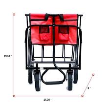 Red Folding Wagon Steel Garden Cart
