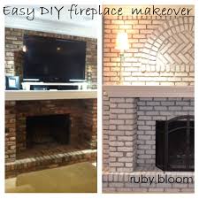 Painted Brick Fireplace