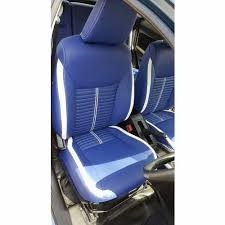 White And Blue Rexine Car Seat Cover