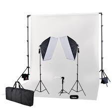 Fodoto 4500w Photo Video Continuous Softbox Lighting Kit 3pc Photo Video Backdrop Kit W Stand Soft Boxes