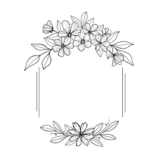 flower frame hand drawn fl border