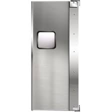 single aluminum swinging service door