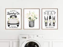 Set Of 3 Black Laundry Wall Art