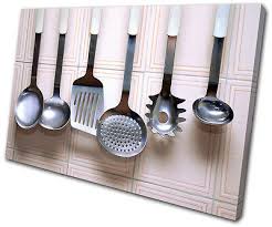 kitchen utensils single canvas wall art