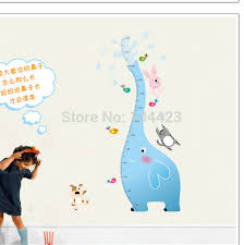 Us 4 99 Elephant Growth Chart Height Measure Wall Stickers For Kids Rooms Diy Decoration Nursery Cartoon Height Stickers In Wall Stickers From Home