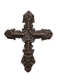 decorative cast iron wall cross hand