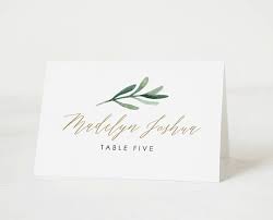 Greenery Place Card Template Printable Place Cards Wedding Place
