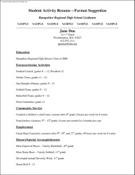 Activity Resume College Template Student Templates Free