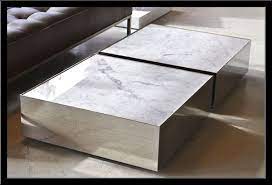 Pair Of Square Marble Coffee Table Low