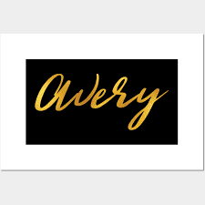 Avery Name Hand Lettering In Faux Gold