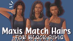 200 maxis match hairs for black sims