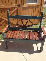 Turquoise Wagon Wheel Tailgate Bench