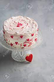 See more ideas about valentine cake, cake name, happy. Birthday Cake For Valentine S Day With Pink Hearts And Colorful Stock Photo Picture And Royalty Free Image Image 115336849