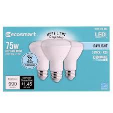 Ecosmart 75 Watt Equivalent Br20 Dimmable Energy Star Led Light Bulb Daylight 12 Pack 10030208024x The Home Depot
