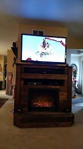 Pallet Tv Stand With Faux Fireplace