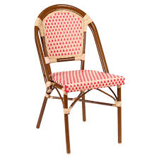 Aluminum Bamboo Patio Chair With Red