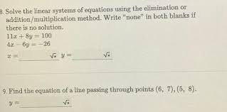8 Solve The Linear Systems Of Equations