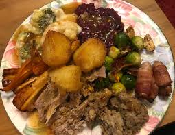 A traditional english christmas dinner. Homemade Traditional English Christmas Lunch Roast Duck With Spiced Orange Gravy Food