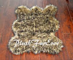 exotic black tip coyote bearskin rug