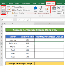 calculate average percene change