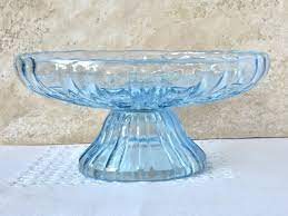Vintage Light Blue Glass Bowl For