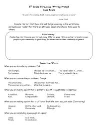 paragraph transition words worksheet