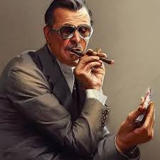 portrait of josip broz tito smoking a ...