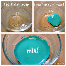 Mix paint and dish soap in a ratio of 2 parts paint to 1 part dish soap. Pin On Gift Ideas