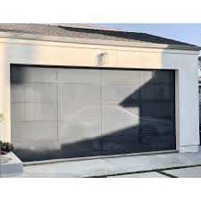 modern gray frameless gl garage door