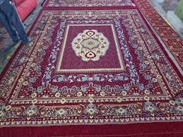 red polyester living room carpet