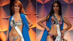 Why can't they just remove it? Miss Universe 2019 Preliminary Miss France Malaysia Fall During Swimsuit Competition Heavy Com