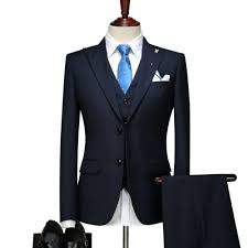 Mens 3 Piece Coat Pant Formal Suits Woolen Plaid Slim Fit Custom Blue Suit Latest Design New Style Wedding Suits Tuxedo For Men Buy Mens 3 Piece
