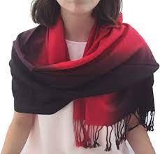Two tone red and black shawl wrap/pashmina/scarf for any casual or formal  summer evening - from The Warm Neck Company : Amazon.co.uk: Clothing