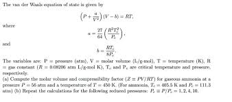 Matlab The Van Der Waals Equation