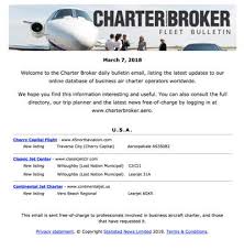 Charter Broker Email Bulletins