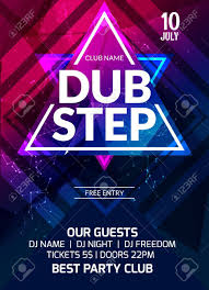 Dubstep Party Flyer Poster Futuristic Club Flyer Design Template