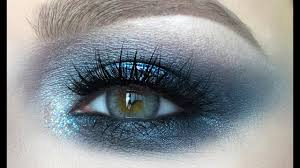 blue smokey eye makeup tutorial