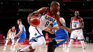 Olympic basketball courts and international basketball federation (fiba) require their courts to be a bit smaller and measure 91.9 feet by 49.2 feet. Olympics Usa Basketball Team 2020