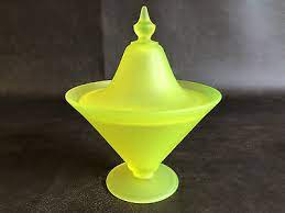 rare vaseline glass satin yellow tiffin