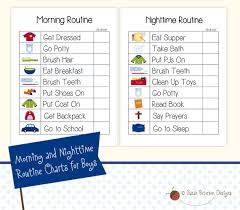 Instant Download Printable Morning And Nighttime Routine To Do Chore Charts For Boys