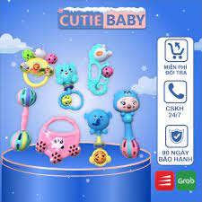 Bộ đồ chơi xúc xắc lục lạc gặm nướu 7 món hình thú cho bé trai, bé gái, trẻ  sơ sinh từ 0 tháng tuổi - An toàn cho bé [6] - Lục lạc