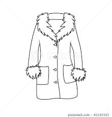 Cartoon Fur Winter Coat Outline