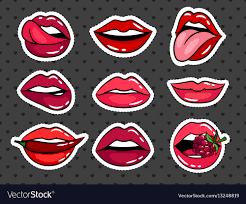 female lips stickers set royalty free