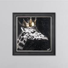 Giraffe King Left Framed Wall Art By