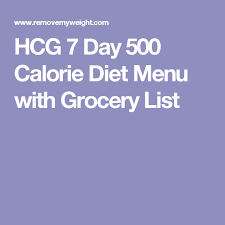 Original 7 Day 500 Calorie Diet Menu With Grocery List 500