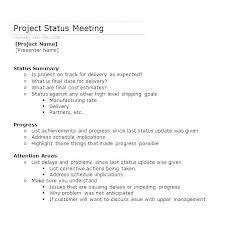 Status Meeting Agenda Template Project Minutes Free Good